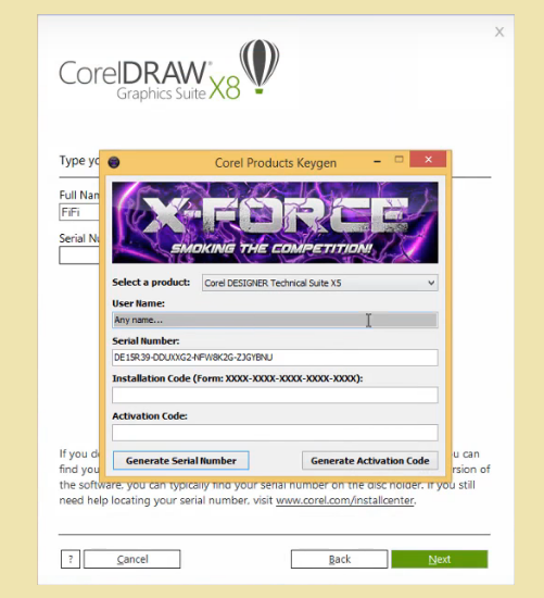 serial number corel draw x8 64 bit